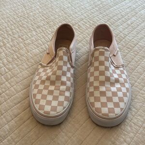 Vans slip on white & baby pink